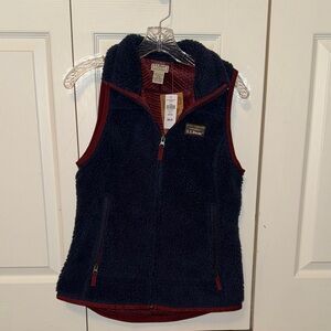 L.L. Bean Women’s XS Fleece Vest - Dark Blue and Burgundy